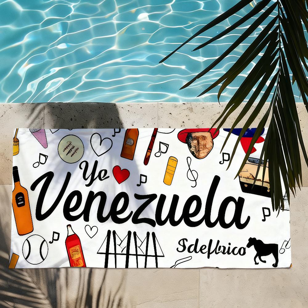 Flag of Venezuela Venezuelan Towel Soft Lightweight Anti-Sand Large Beach Towel Quick-Drying Bath Sports Family