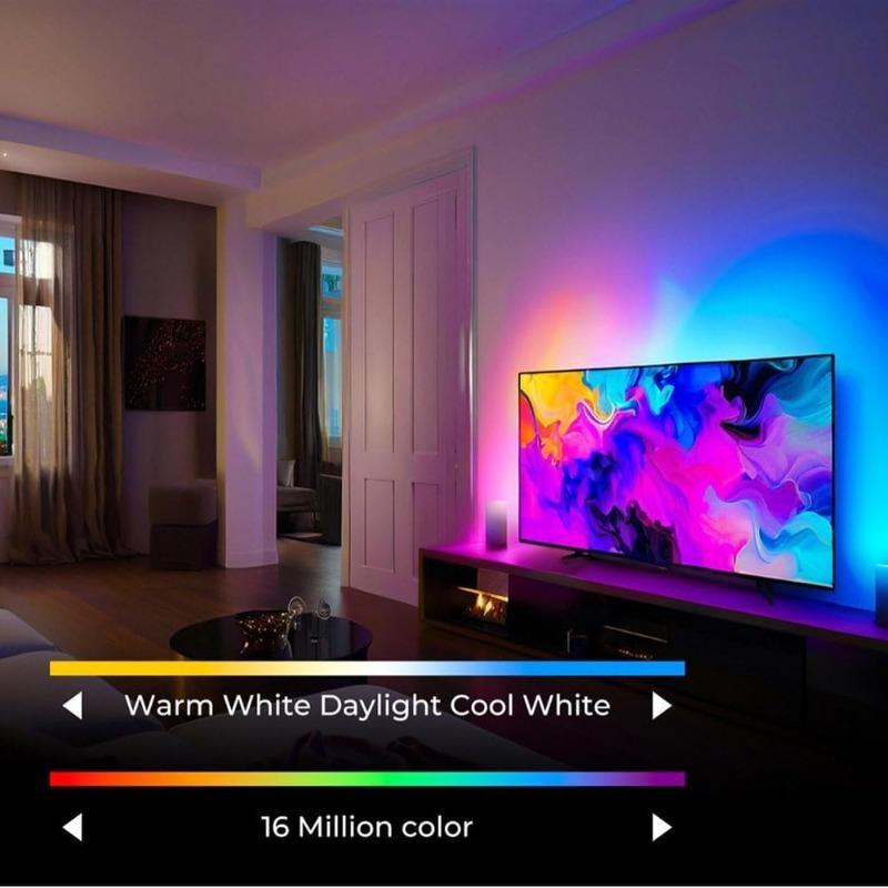 Monitor Led Backlights, RGB Pc Light for Monitor, Smart Led Light Monitor That Sync with Screen Color Or Music, LEDs for Desk Gaming, USB Port, 24in
