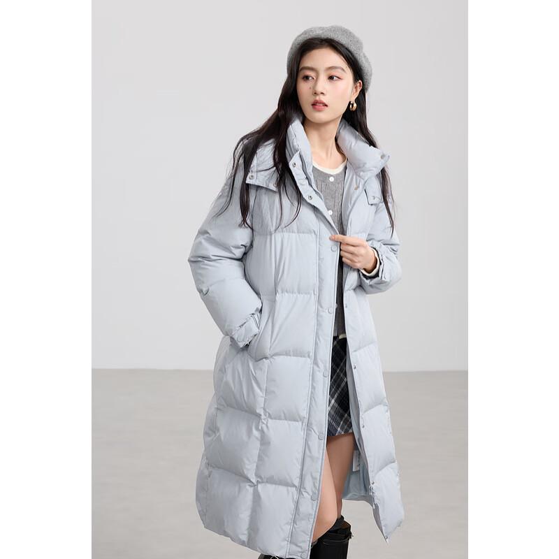 Sancai Women's Plus Size Long Hooded Goose Down Coat
