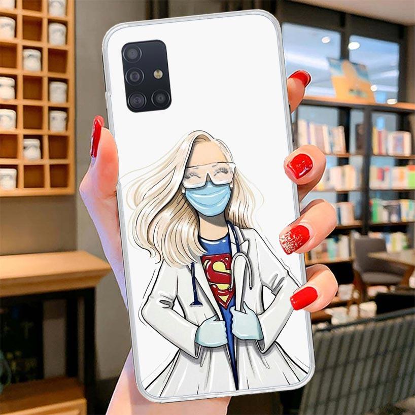 Medicine Nurse Doctor Cover Phone Case For Samsung Galaxy A12 A22 A32 A52 A72 A02S Phone Case Note 20 Ultra 10 S10 Plus A51 A71