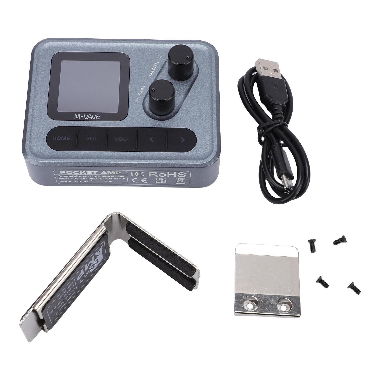 

Guitar Multi Effects Processor Pocket Amp with 20 AMP 20 CAB Sims Loopback Function Rechargeable Portable Guitar Pedal 3.5mm світло-сірого кольору