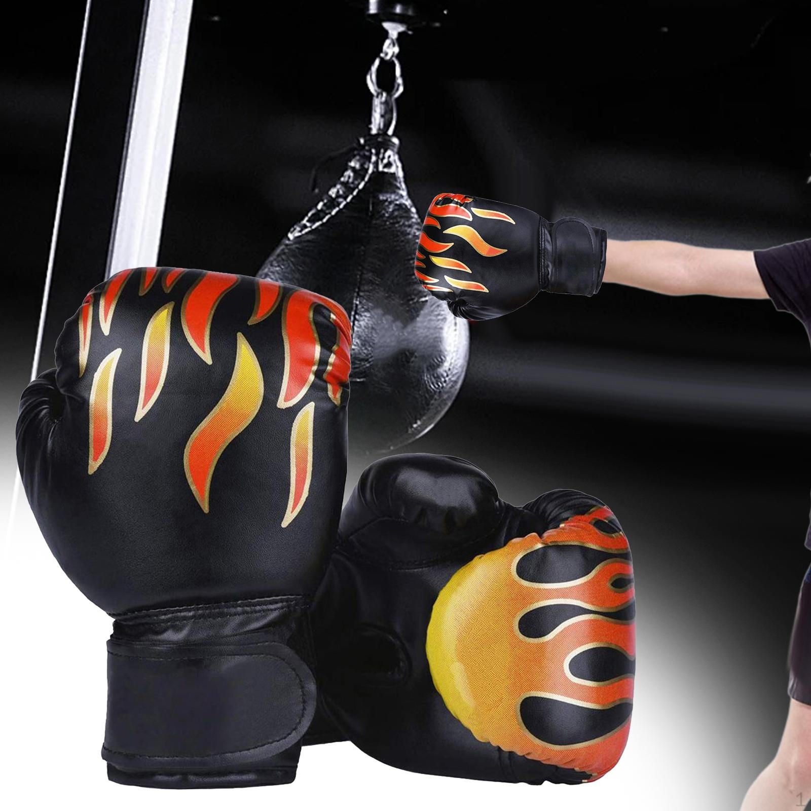 

Детские боксерские перчатки 6 унций, перчатки для тренировок с боксерской грушей, кикбоксинг, тайский бокс, смешанные боевые искусства, 6-11 лет чёрный