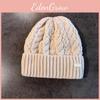 Hat Simple Knit With Embroidered Letters Warm Solid Color For Casual Wear