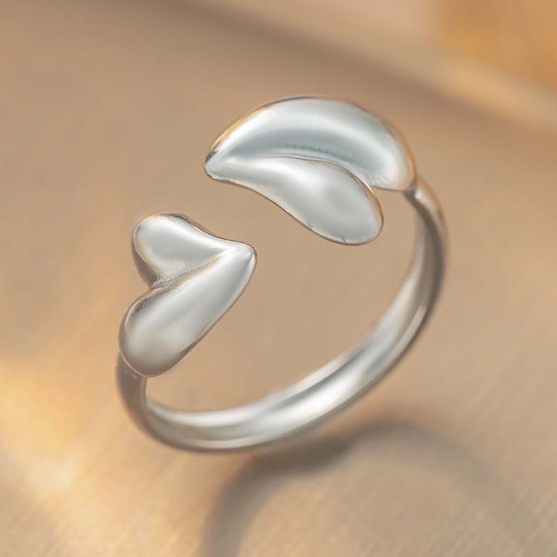 Stainless Steel Gold Color Star Moon Open Rings for Women Minimalist Metal Geometric Adjustable Ring Waterproof Jewelry Gift