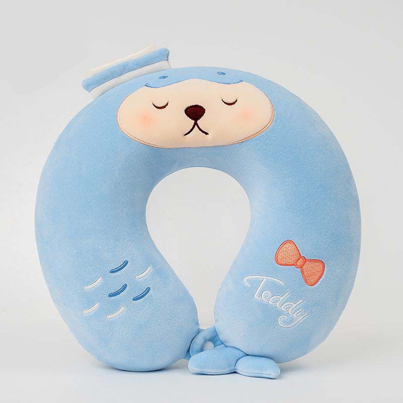 

Bear Collection Teddy Little Bear Ocean Series Doll Plush Toy Sleeping Pillow U-Shaped Pillow,28cm/11.02in