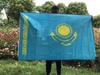 (BANDIERA DEL CIELO)90x150cm Bandiera del Kazakistan striscione per parate festival attività d'ufficio decorazione per la casa
