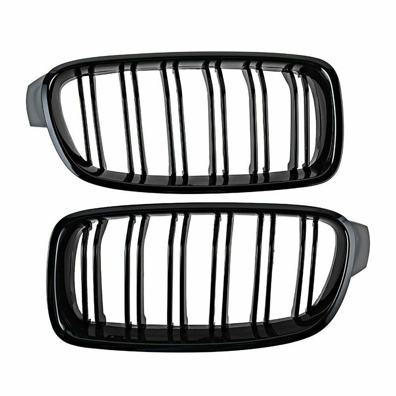 For BMW 3 Series F30 F31 F35 2012-2018 Double Slat Style Black Grille Front Kidney Mesh Racing Grill Car Replacement Part