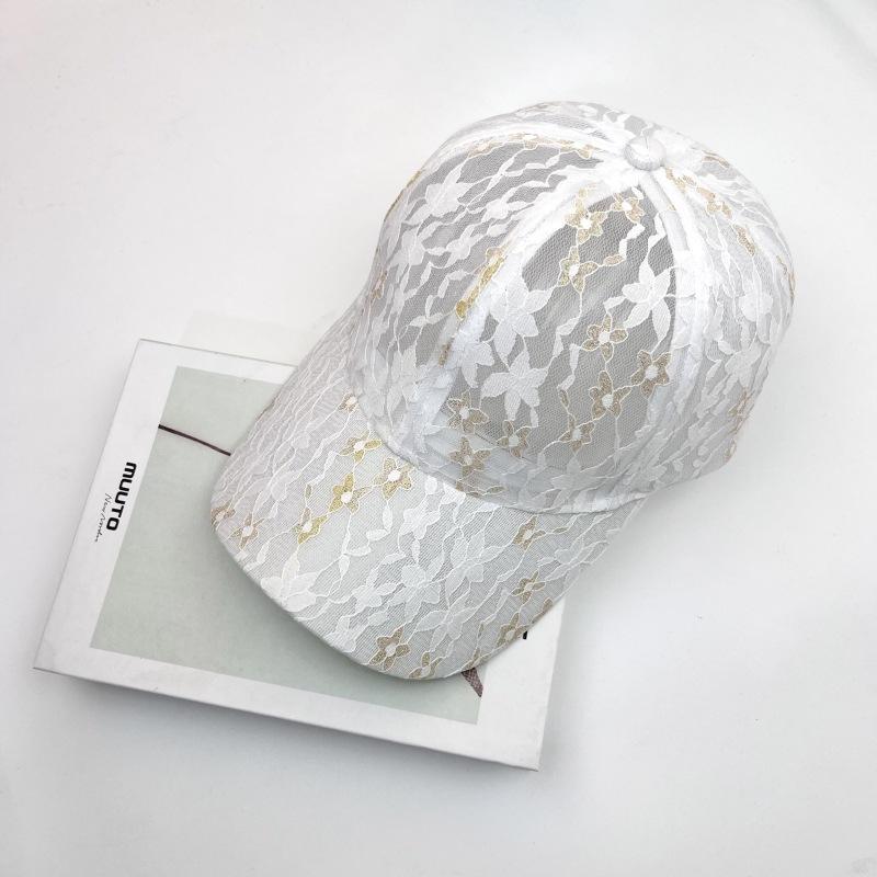 

Бейсболка с кружевным цветочным узором для женщин: Дышащий, регулируемый и идеальный для летних прогулок adjustable белый