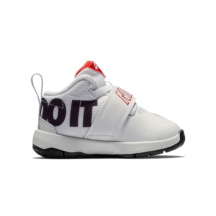 Nike Team Hustle D 8 JDI Slip Resistant Cushioning Abrasion Resistant Mid Top Toddler Shoes Black White AQ9978-100