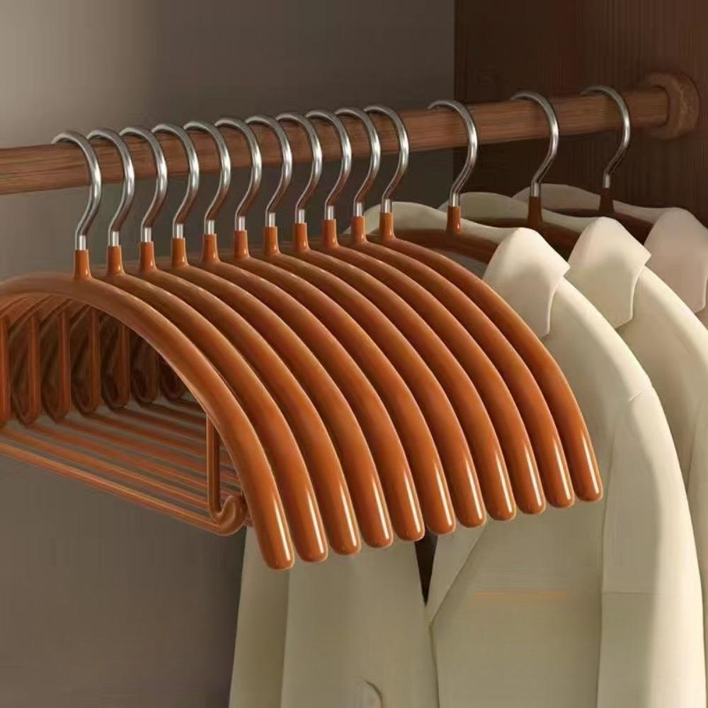 Вешалки для одежды, вешалки для свитеров без выступа на плечиках, прочные вешалки для пальто, нескользящие металлические вешалки с ПВХ-покрытием для свитеров, костюмов, платьев, курток Pack of 5 золотой