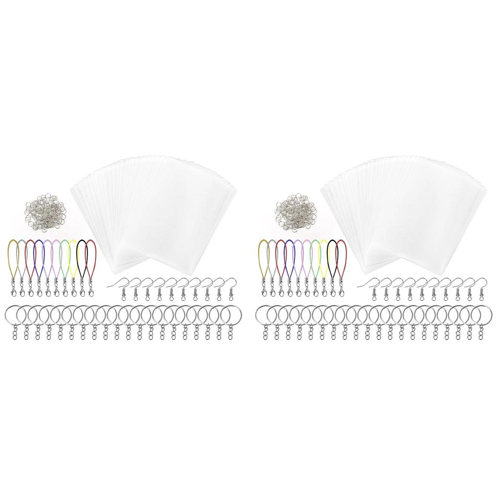 Multifunction Shrinky Plastic Sheets Keychain Kit, 330Pcs Shrinky Art Kit For Kids For DIY Ornaments For Creative-Craft