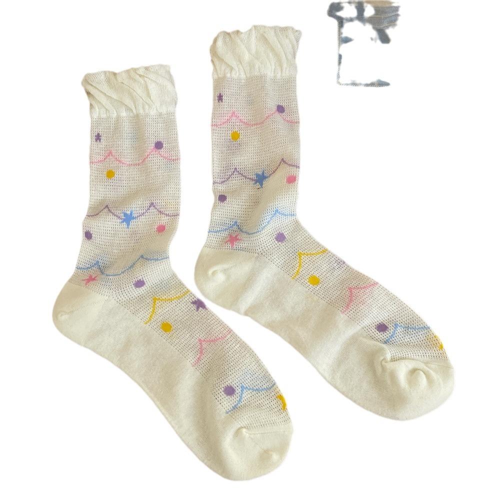 Women's Summer Thin New Color Bubble Dopamine Tube Pile Socks