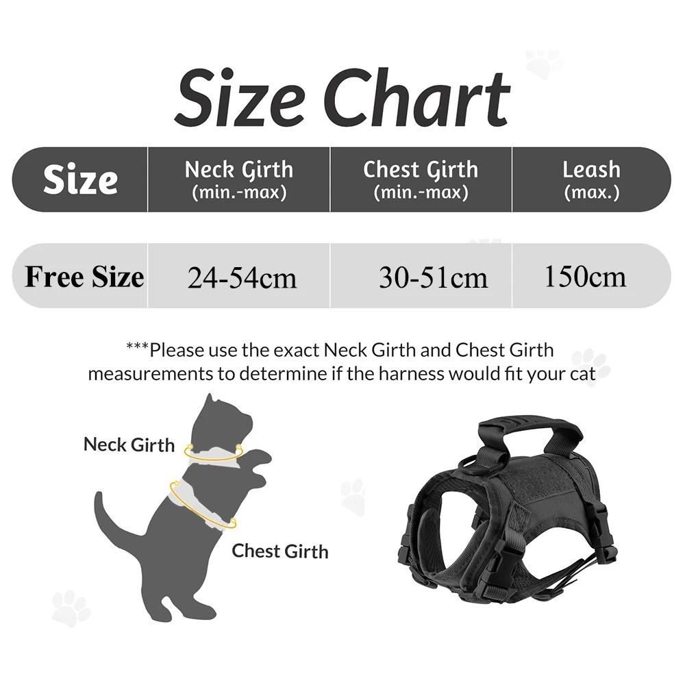 Abbigliamento per Gatti Accessori per Gatti Sicuro Pettorina Tattica Leash di Trazione Con Due Adesivi Per Gatti Cuccioli e Cani Piccoli
