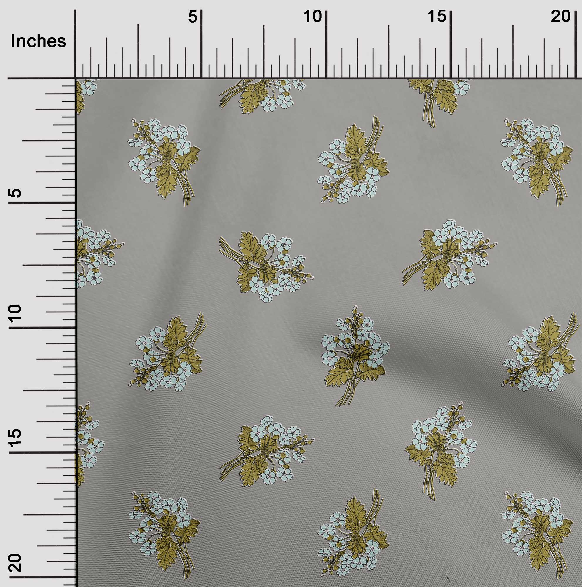 

oneOone Cotton Flex Light Green Fabric Leaves & Flower Floral Crafts Projects Decor Fabric Printed By The Yards 40 Inches 42 Inch Wide - Viscose Chiffon сірий колір