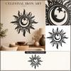 Metal Wall Art Sun and Moon Design Metalwork Line Art Iron Wall Hanging for Living Room Home Decor Indoor Wall Decoration