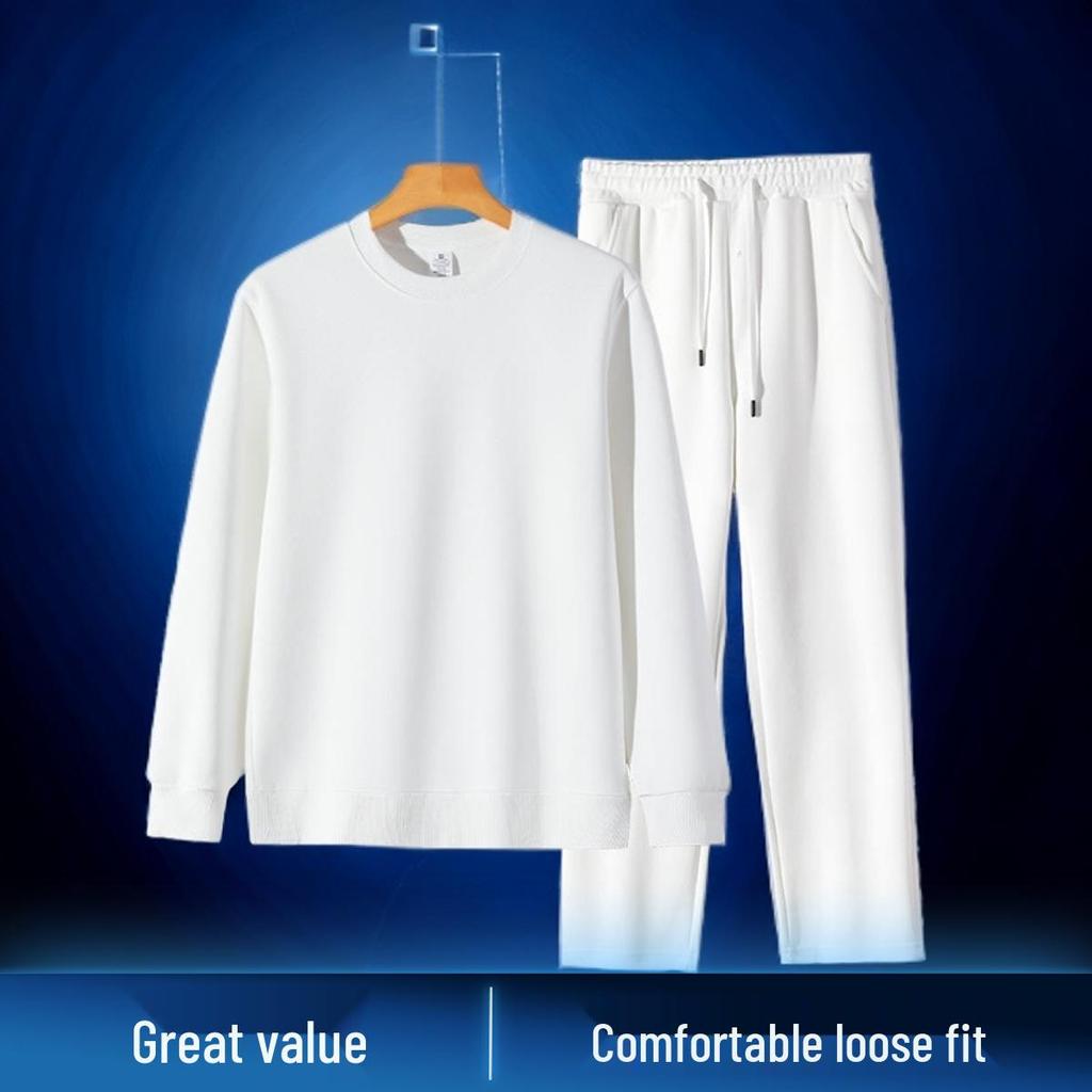 Autumn/Winter Women's Casual Solid Color Hoodie & Wide Leg Pants Set
