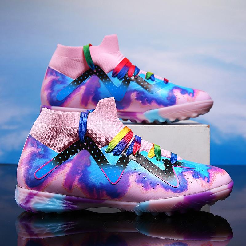 20252025 Seamless fly-woven football shoes men's high-top AG long nails broken nails adult professional training shoes