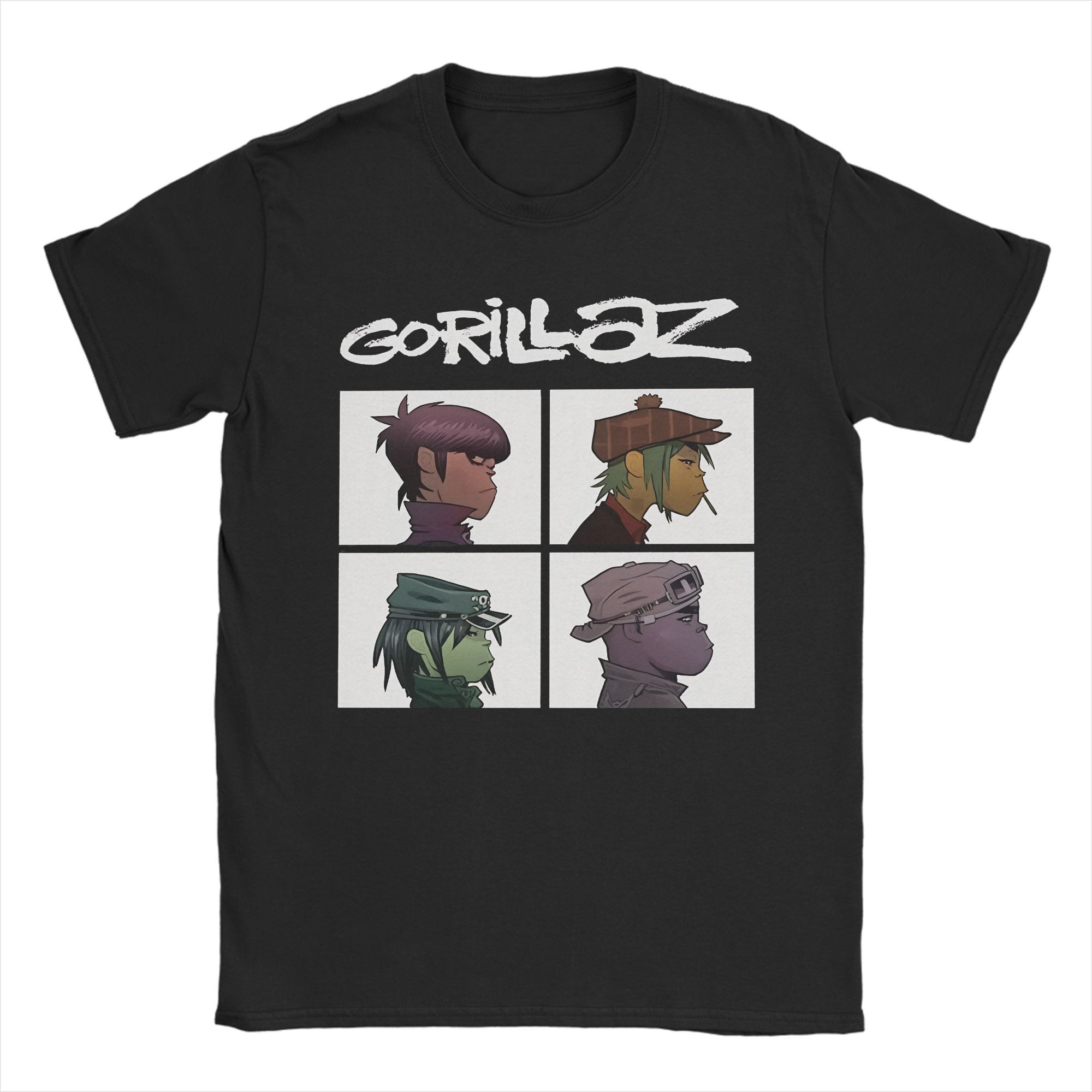 

2026 New Fashion Rock Music Band Gorillazs TShirt Men 100Cotton Summer Oversized Soft Clothes Vintage Round Neck Short Sleeve S