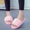 Cotton slippers autumn and winter open toed plush one line mop for living, indoor floor mop, comfortable soft bottom