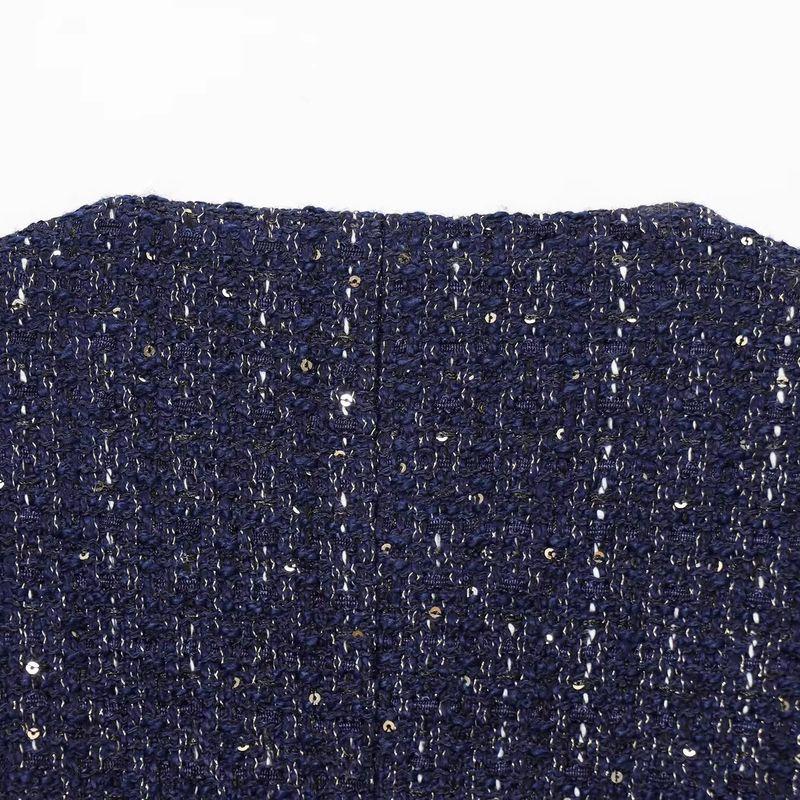 Araltay New Arrival Fashion Style Women's Clothing Fashion All-Match Casual Minimalist Long Sleeve with Belt Woolen Sequin Outwear