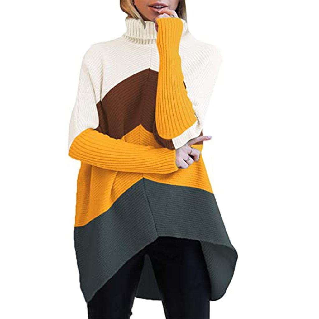 Women's Loose Knitted Star Shape Print Long Sleeve  Sweater Blouse