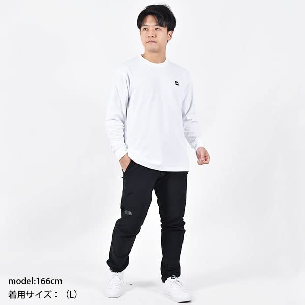 The North Face Long Sleeve Small Box Logo UV Size O Men's Tee, Quick-Drying, Protection, Anti-Static, White,