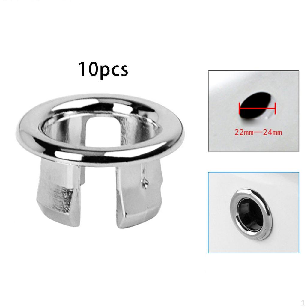 10 Pack Bathroom Sink Overflow Covers, Round Insert Into