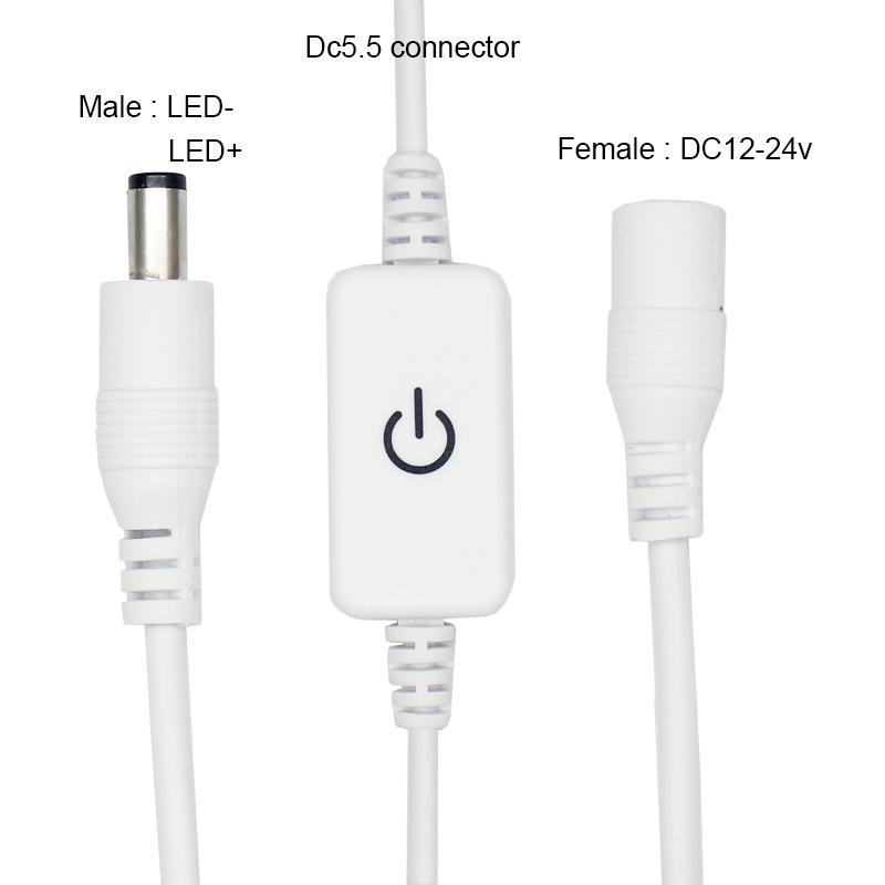 Black Touch LED Dimmer for Single Color Light Strip, 12V Stepless Online Control