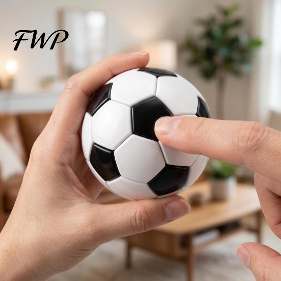 Lightweight Stress Reliever Football Fidget Clicker Toy, Mini Soccer Clicking Toy for Anxiety Travel Relief, Home Office Worker Focus Aid Desk