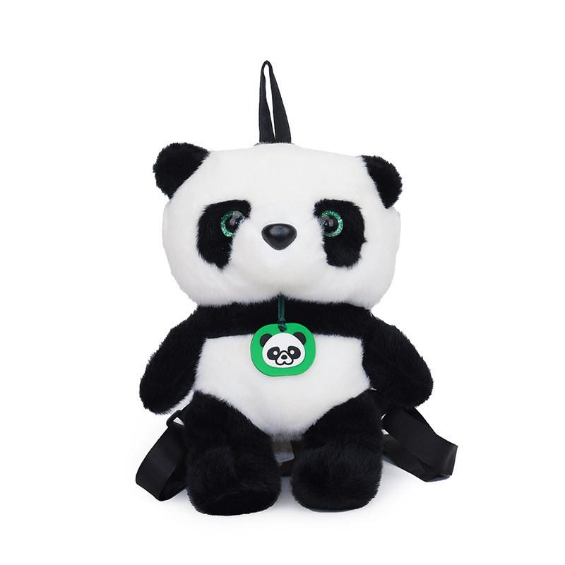 Plush Adorable Panda Backpack Handbag With Nylon Lining For Teen Fashion Gift