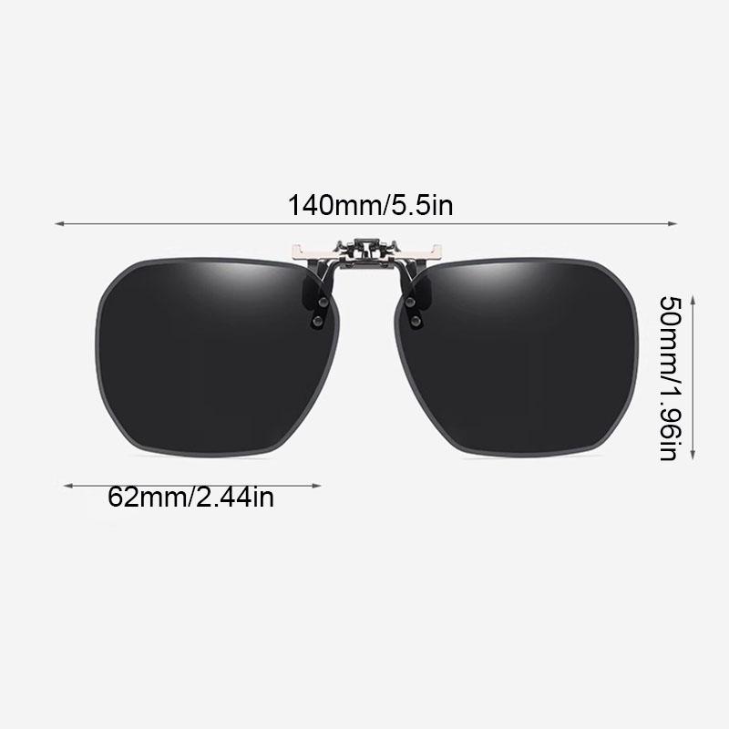 Ochelari de Soare Clip-on cu Lentile Pătrate, Ne-polarizați, Bărbați Femei, Clip-on, Ușori, pentru Șoferi Auto, Clip-on, Rabatabili, Ochelari de Soare pentru Condus