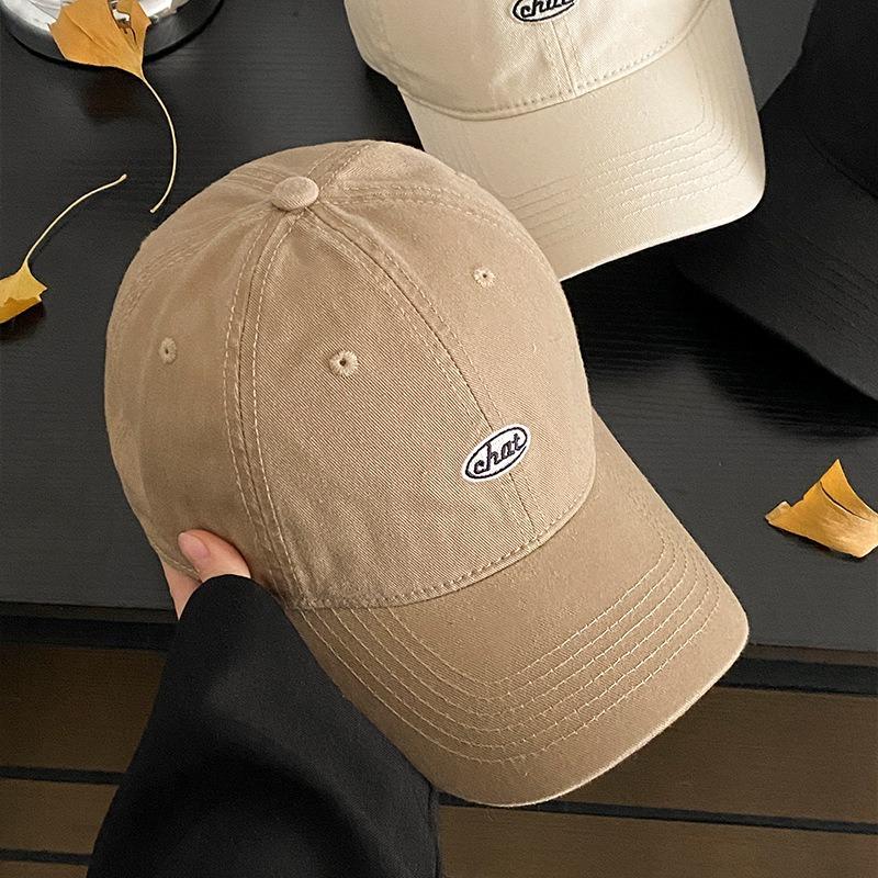 Spring New Letter Embroidered Baseball Cap Women's Versatile Big Head Circumference Soft Top Cap Casual