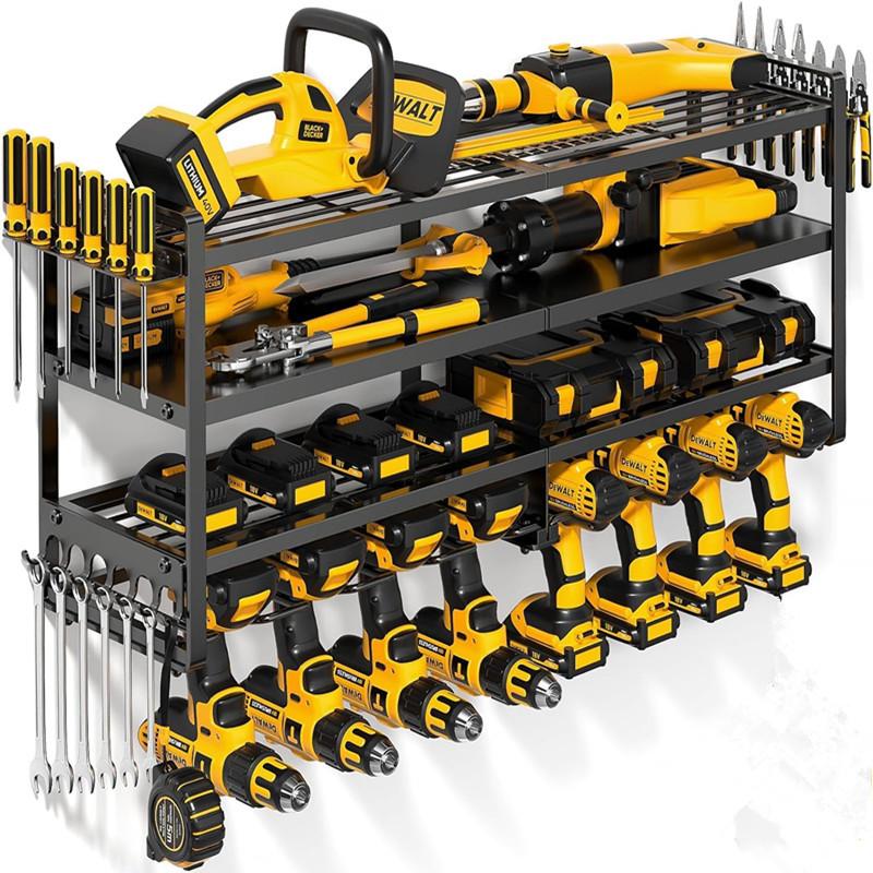 Iron Multifunctional Drill Rack Wall Mounted Electric Tool Rack Hand Drill Storage Rack Garage Screwdriver Organizer Tools