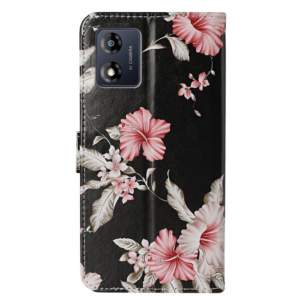 For Motorola Moto E13 4G PU Leather Pattern Printing Phone Case Wallet Stand Flip Folio Protective Cover