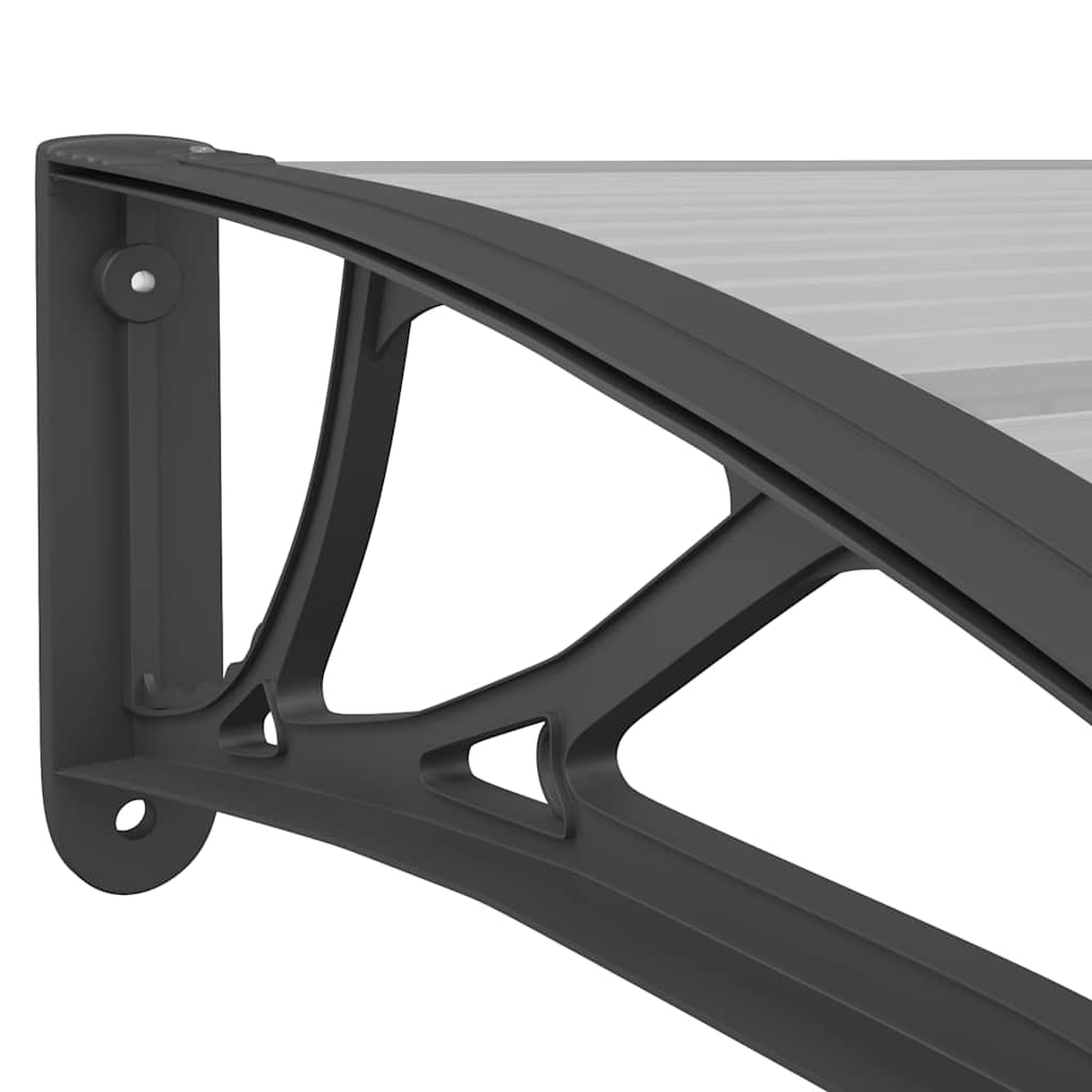 Vidaxl Door Awning, Black-Transparent, 350X75 Cm, Polycarbonate