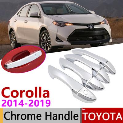 Capa adesiva para maçaneta externa de carro, para toyota corolla e170 2014 ~ cromada, conjunto de acabamento 2015 2016 2017