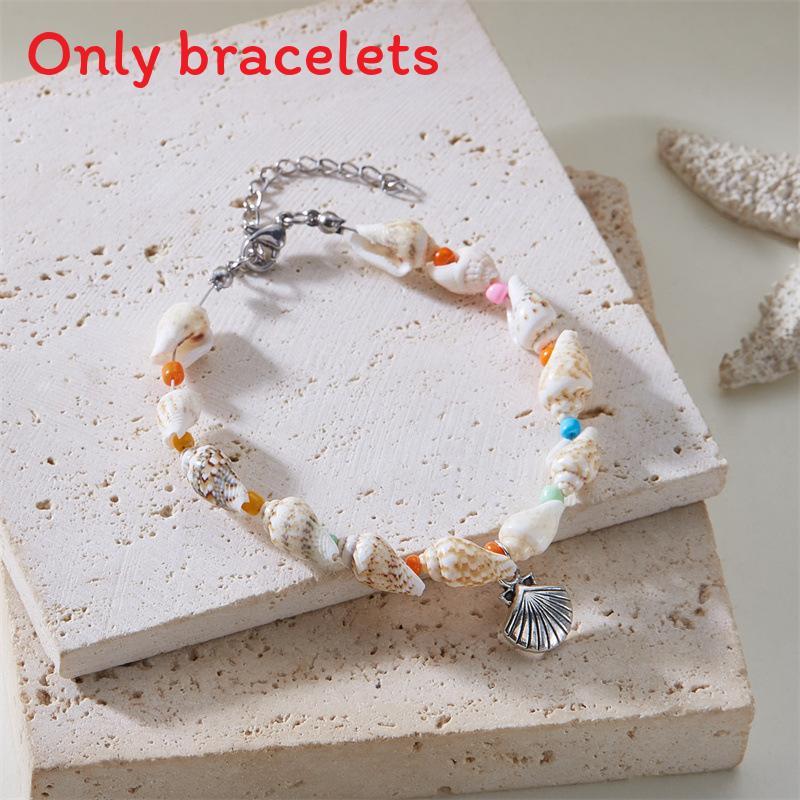 Shell Fish Tail Pendant Bracelets For Beachwear And Casual Wear