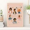 1pc Frameless Girls Power Inspirational Canvas Print Poster, Cartoon Style Art Deco Modern Wall Hanging Decor Canvas Artwork