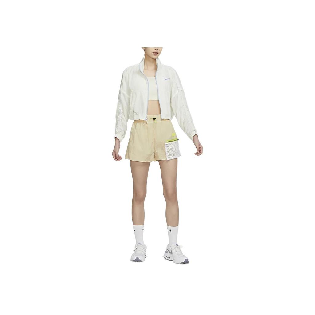 Nike Sportswear Logo Print High Collar Woven Jacket Women Jacket White DX6151-133