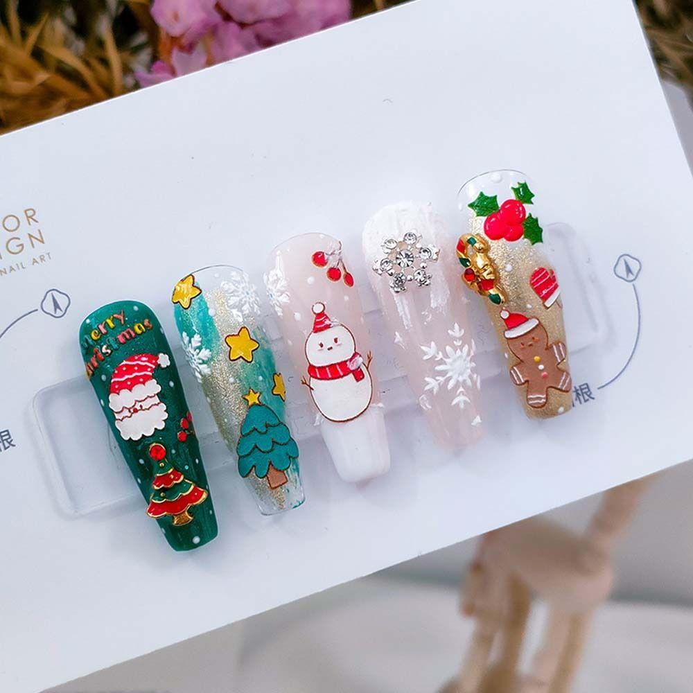 Manicure Accessories Snowman Santa Claus Elk Nail Stickers Snowflake Nail Decals Christmas Nail Stickers Nail Art Decorations