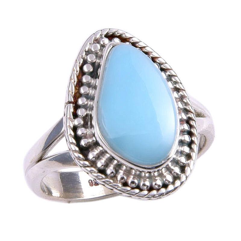 Natural Republic Larimar Edelstein 925 Sterling Silber Schmuck Ring Größe 5.5 r1O73
