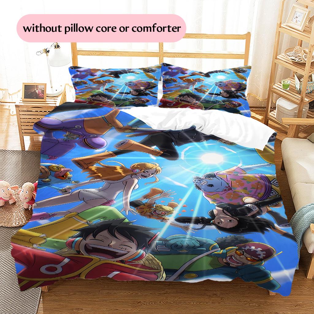 One Piece All Straw Hats Bedding Set Duvet Cover Pillowcase No Filler, Soft Home Bedroom Decor, Perfect Gift for Fans.chl