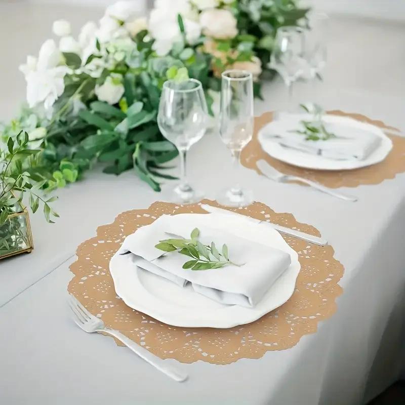 Disposable Kraft Paper Table Mat Placemats Baking Dessert Pad for Wedding Accessories Birthday DIY Party Christmas Decor