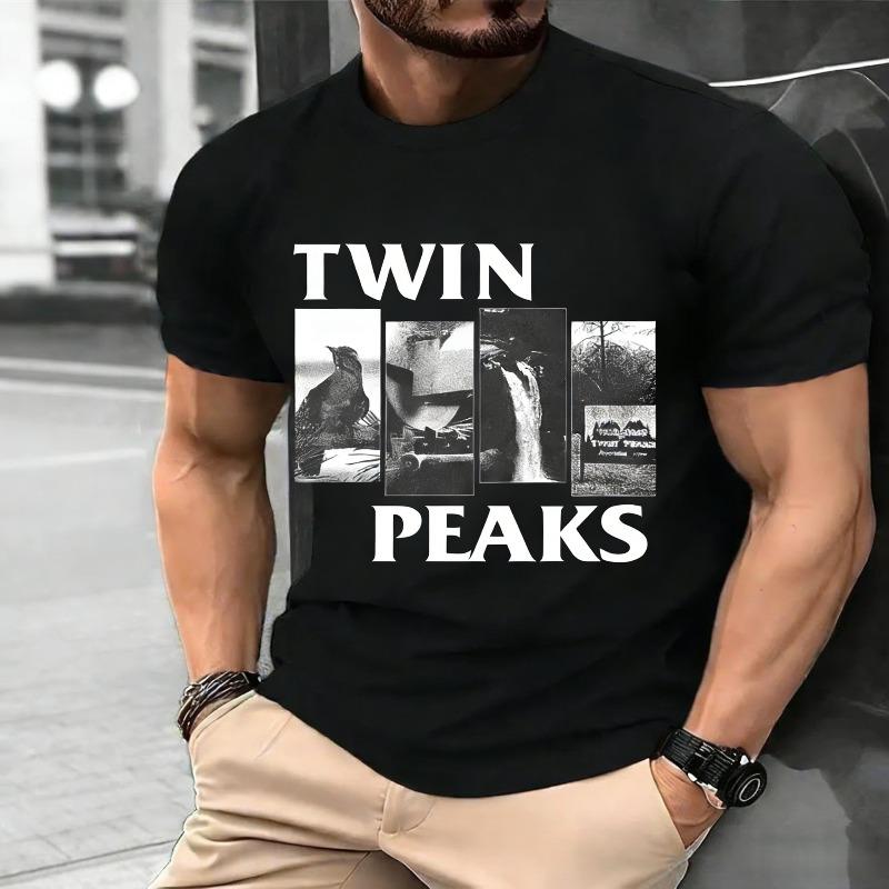 Remake Twin Peaks Basic Charcoal T Shirt Retro Style Classic Tee S4XL Graphic Short Sleeve Shirt Unisex Men Women Summer Tops