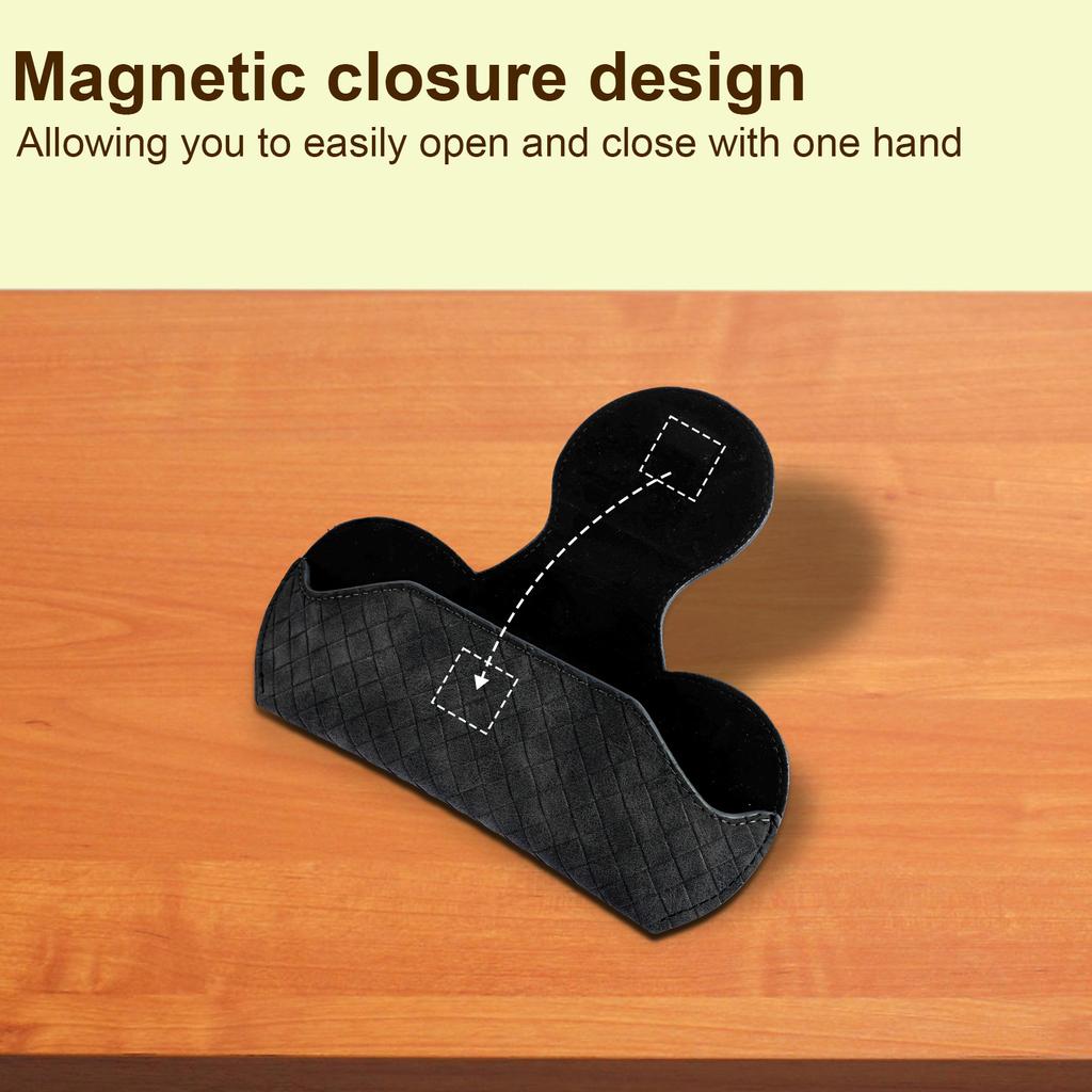 Car Sun Visor Sunglasses Case Glasses Frame Auto Eyeglasses Storage Box with Magnetic Closure Universal Car Eyeglasses Organizer