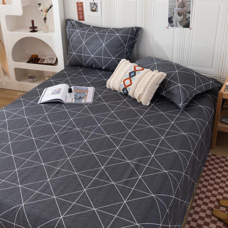 Winter Single Bed Sheet and Quilt Cover Set - 1.5m, Washed Cotton, Includes Pillowcase, Dormitory Style