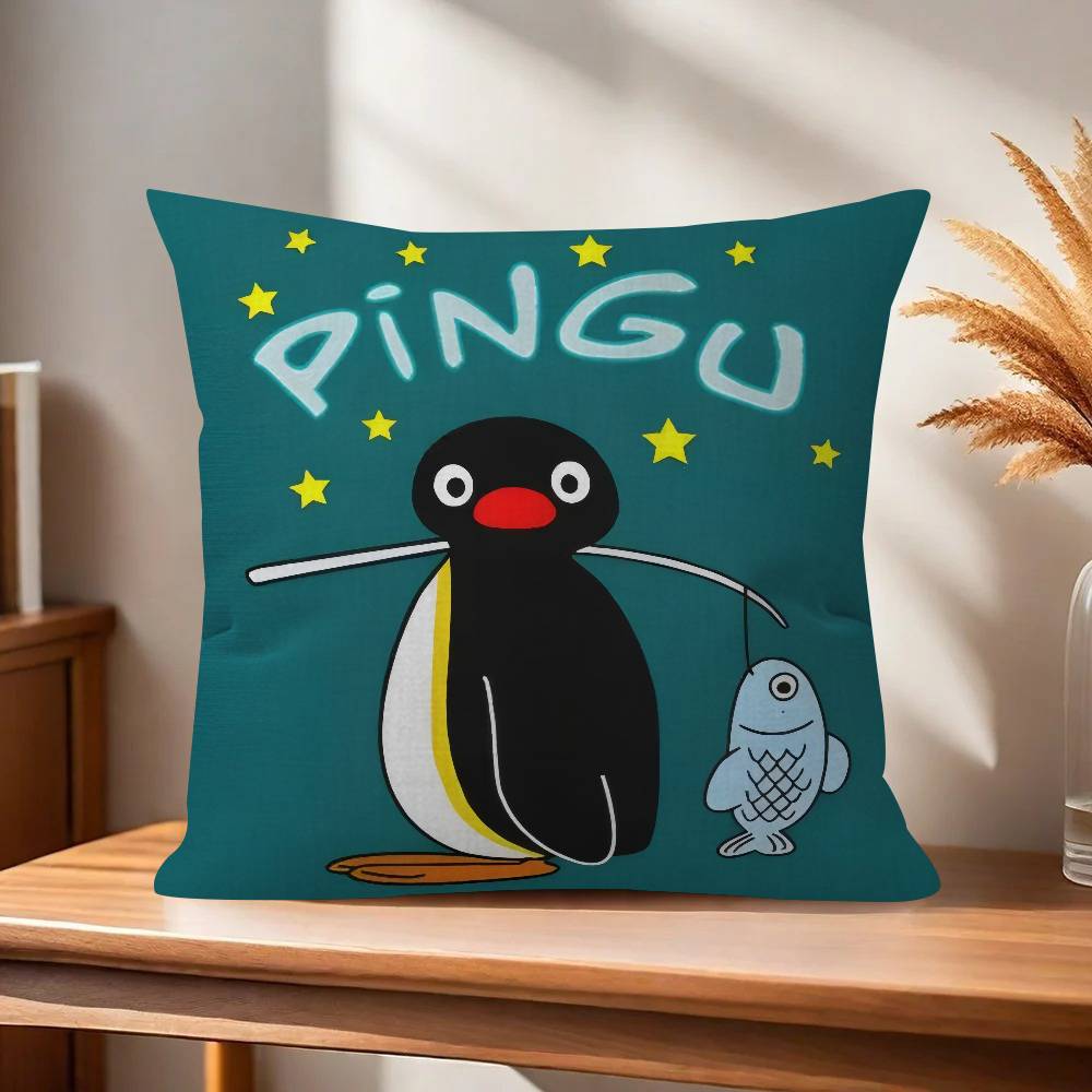 Pingu Cartoon Cute Pillow Gift Home Office Decoration Bedroom Sofa Car Cushion Cover case x