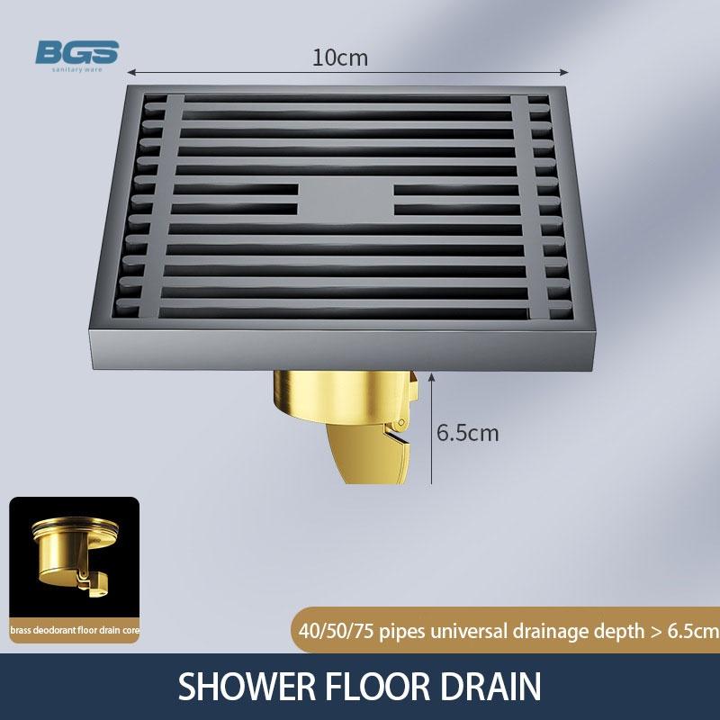 Heavy Duty Modern Polished Brass Floor Drain for Bathroom and Commercial Use (as the picture,Brass)