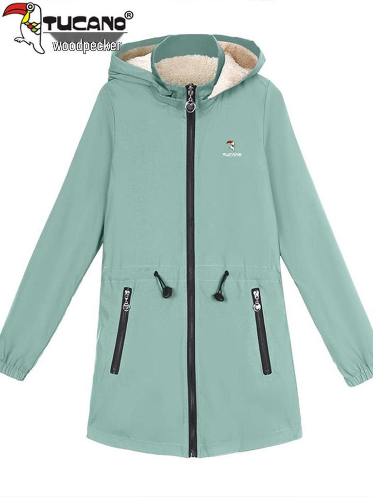 Women's Fleece-Lined Mid-Length Trench Coat - 2025 New Autumn/Winter Warm Thickened Jacket