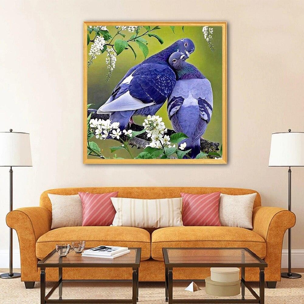 Full Round Diamond 5D DIY Diamond Painting Dove Embroidery Cross Stitch Rhinestone Mosaic Home Decor